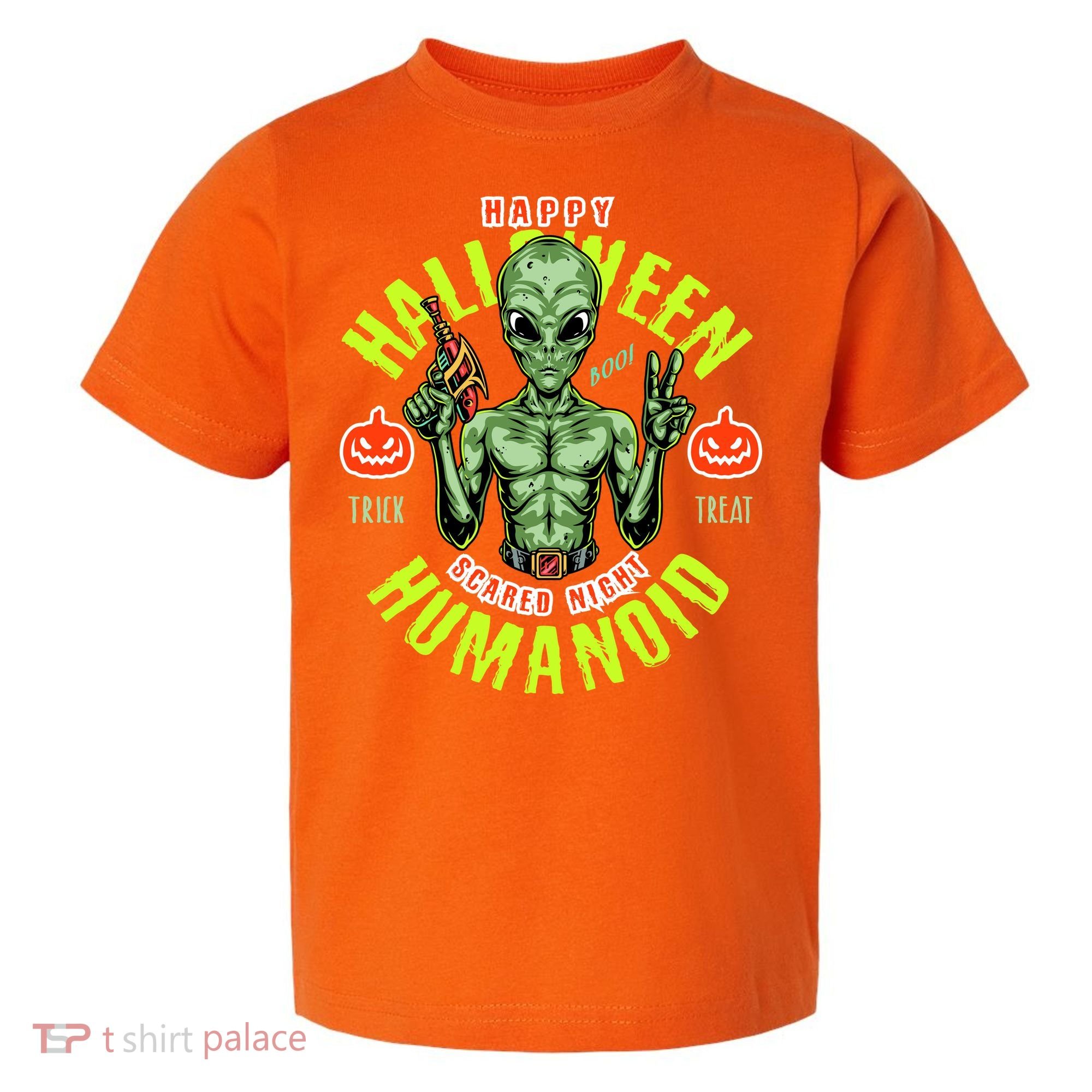 Happy Halloween Humanoid Alien Trick Or Treat Toddler T-Shirt
