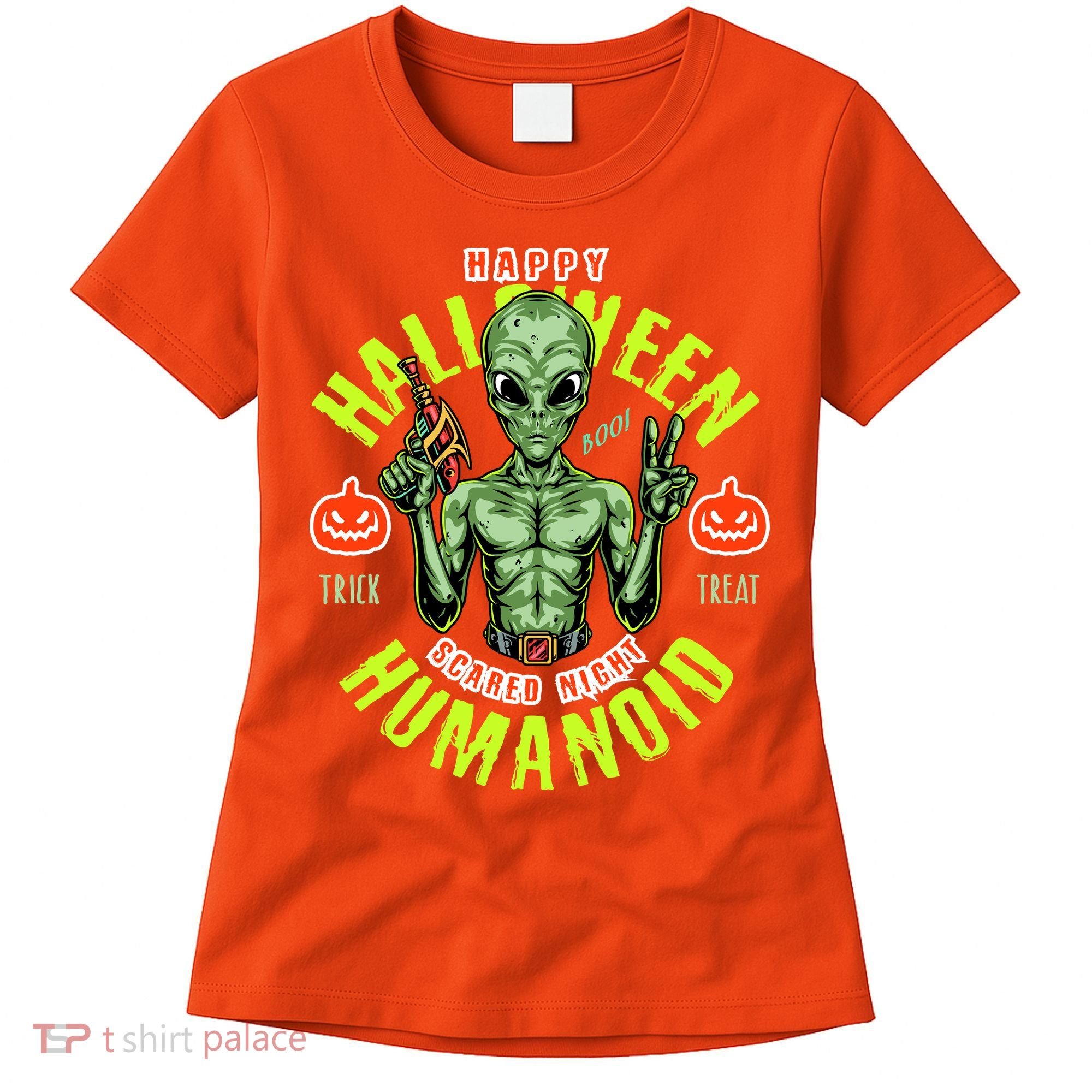 Happy Halloween Humanoid Alien Trick Or Treat Women's T-Shirt