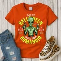 Happy Halloween Humanoid Alien Trick Or Treat Women's T-Shirt thumb 3