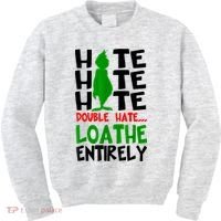 Hate Hate Hate Double Hate Loathe Entirely Christmas Kids Sweatshirt thumb 0
