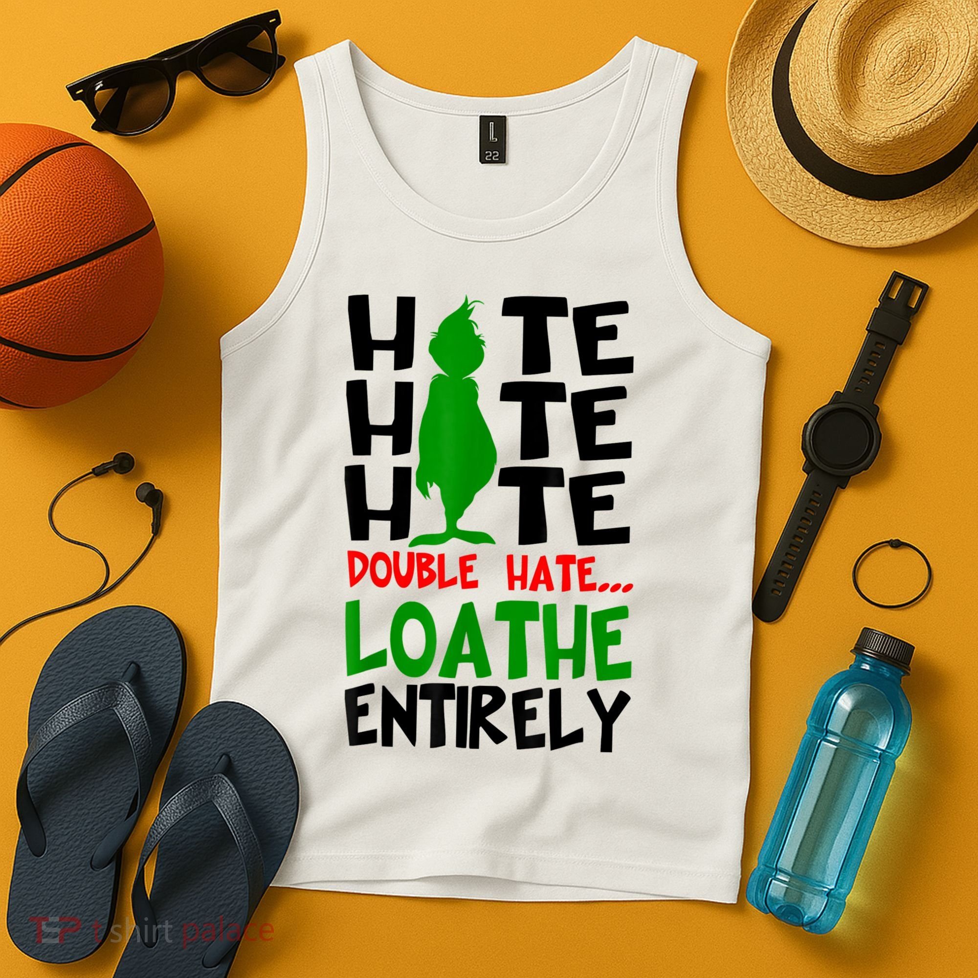 Hate Hate Hate Double Hate Loathe Entirely Christmas Tank Top
