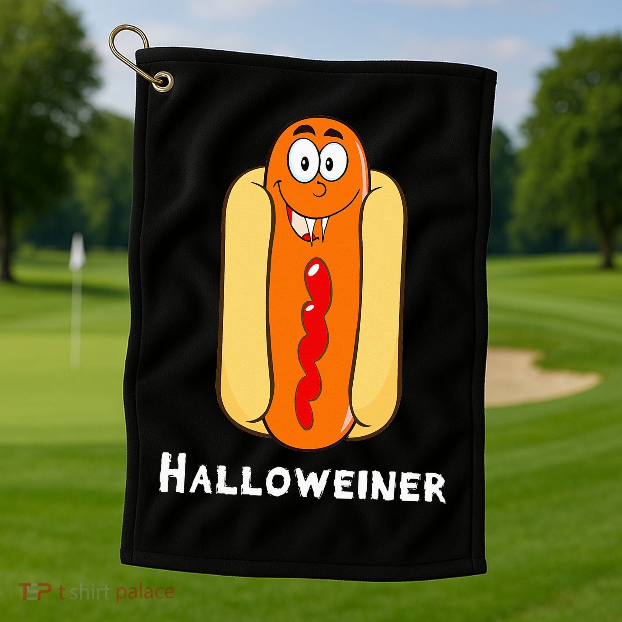 Hilarious Halloween Hot Dog Costume Party Outfit Golf Towel