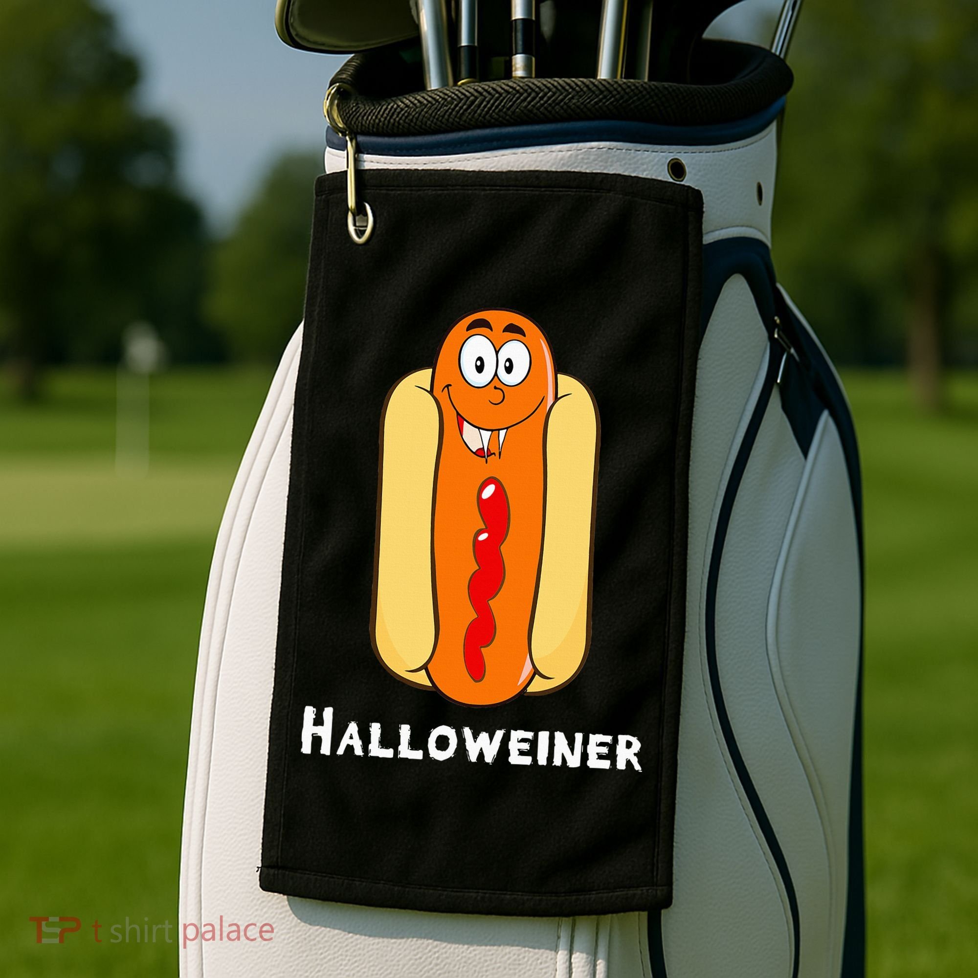 Hilarious Halloween Hot Dog Costume Party Outfit Golf Towel