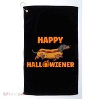 Happy Hallowiener Halloween Dachshund Dog Golf Towel thumb 0