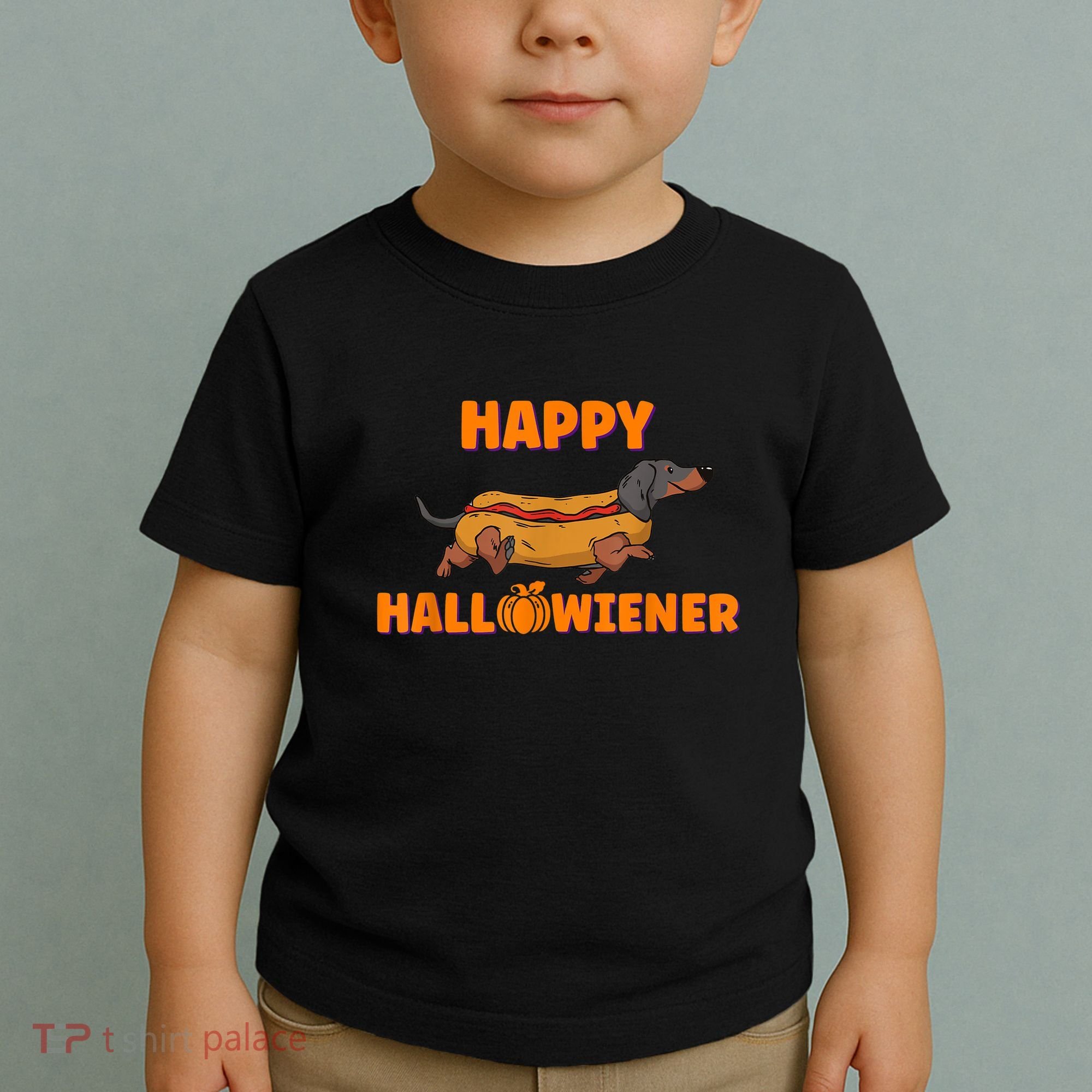 Happy Hallowiener Halloween Dachshund Dog Toddler T-Shirt