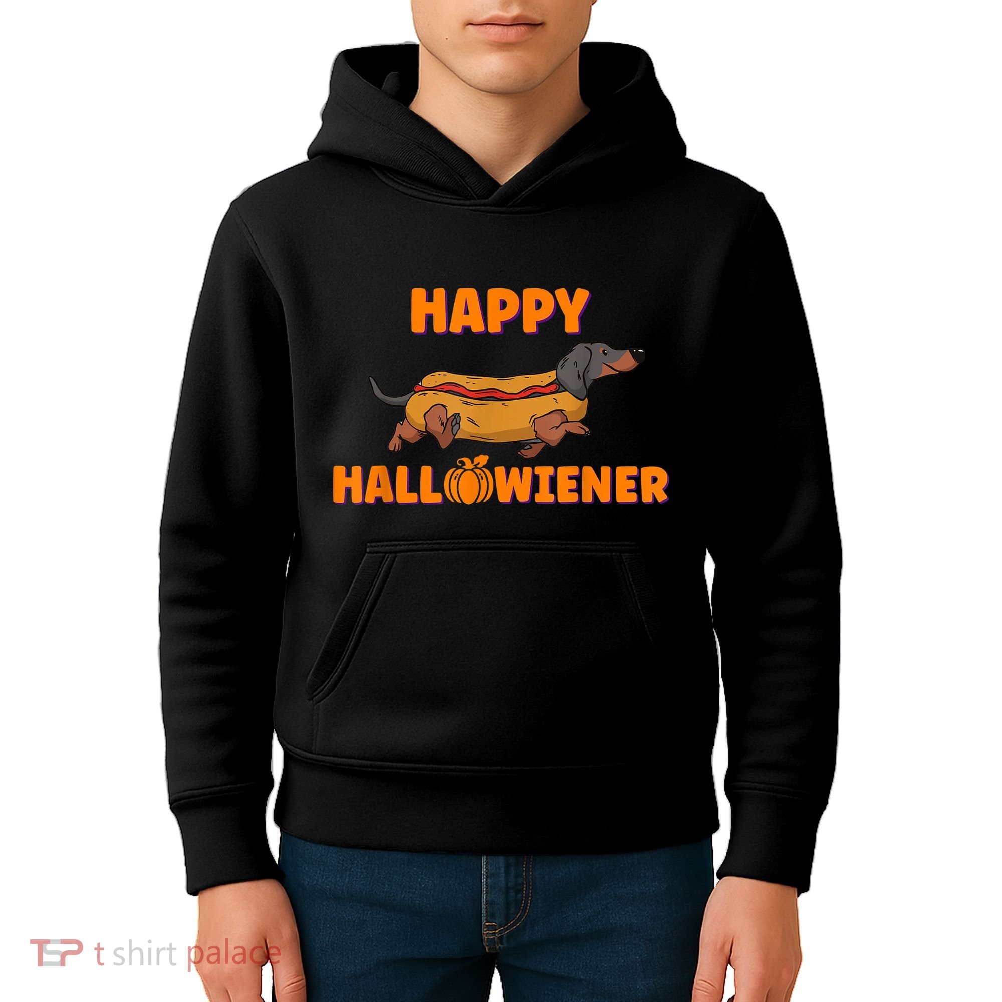 Happy Hallowiener Halloween Dachshund Dog Kids Hoodie