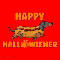 Happy Hallowiener Halloween Dachshund Dog Santa Hat thumb 1