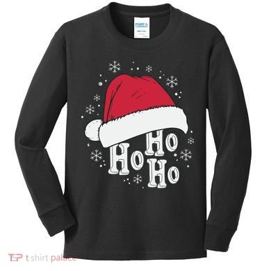 Ho Ho Ho Funny Christmas Kids Long Sleeve Shirt