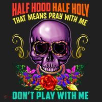 Half Hood Half Holy Funny Christian Retro Sugar Skull Cool Gift Beanie thumb 2