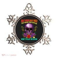Half Hood Half Holy Funny Christian Retro Sugar Skull Cool Gift Ornament thumb 0