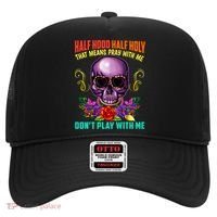 Half Hood Half Holy Funny Christian Retro Sugar Skull Cool Gift Hat thumb 0