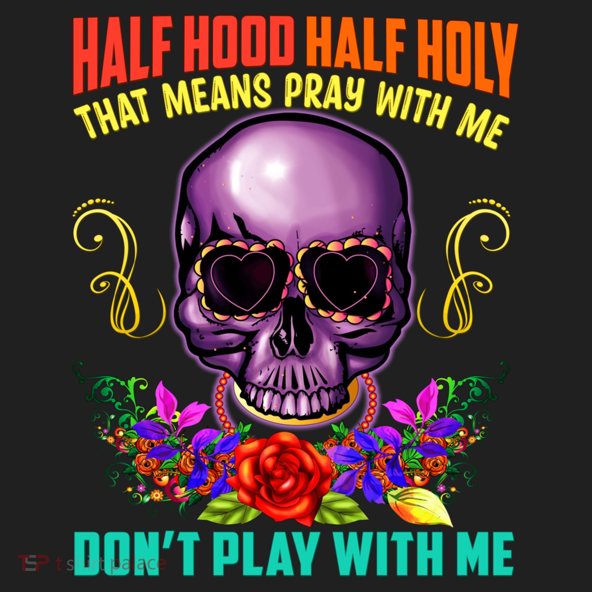 Half Hood Half Holy Funny Christian Retro Sugar Skull Cool Gift Hat