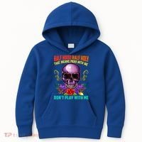 Half Hood Half Holy Funny Christian Retro Sugar Skull Cool Gift Kids Hoodie thumb 0