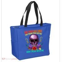 Half Hood Half Holy Funny Christian Retro Sugar Skull Cool Gift Tote Bag thumb 2