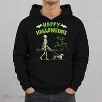 Happy Halloweenie Halloween Skeleton Dachshund Weiner Dogs Hoodie thumb 0