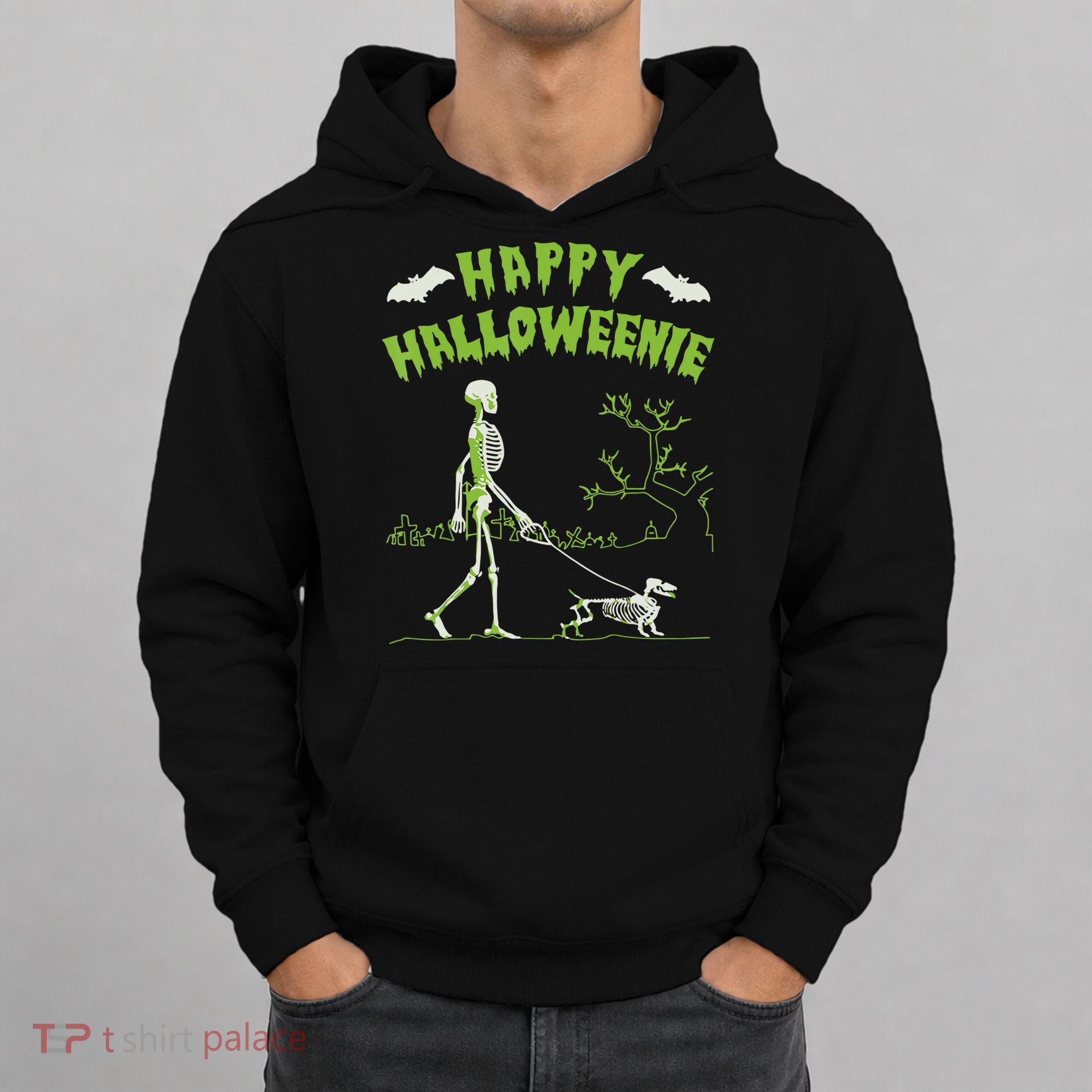 Happy Halloweenie Halloween Skeleton Dachshund Weiner Dogs Hoodie