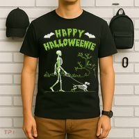 Happy Halloweenie Halloween Skeleton Dachshund Weiner Dogs T-Shirt thumb 6