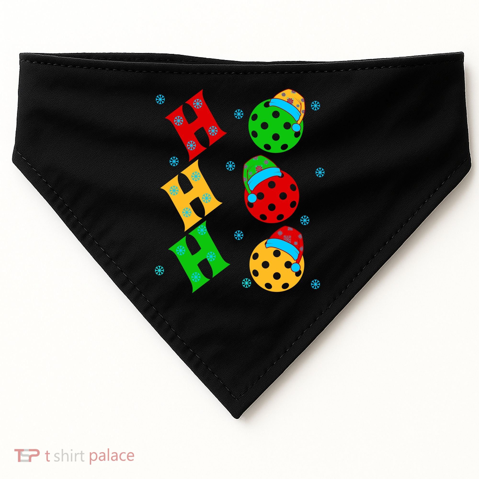 Ho Ho Ho Pickleball Christmas USA-Made Doggie Bandana