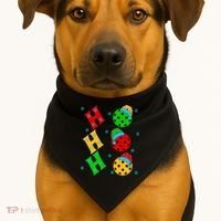 Ho Ho Ho Pickleball Christmas USA-Made Doggie Bandana thumb 1