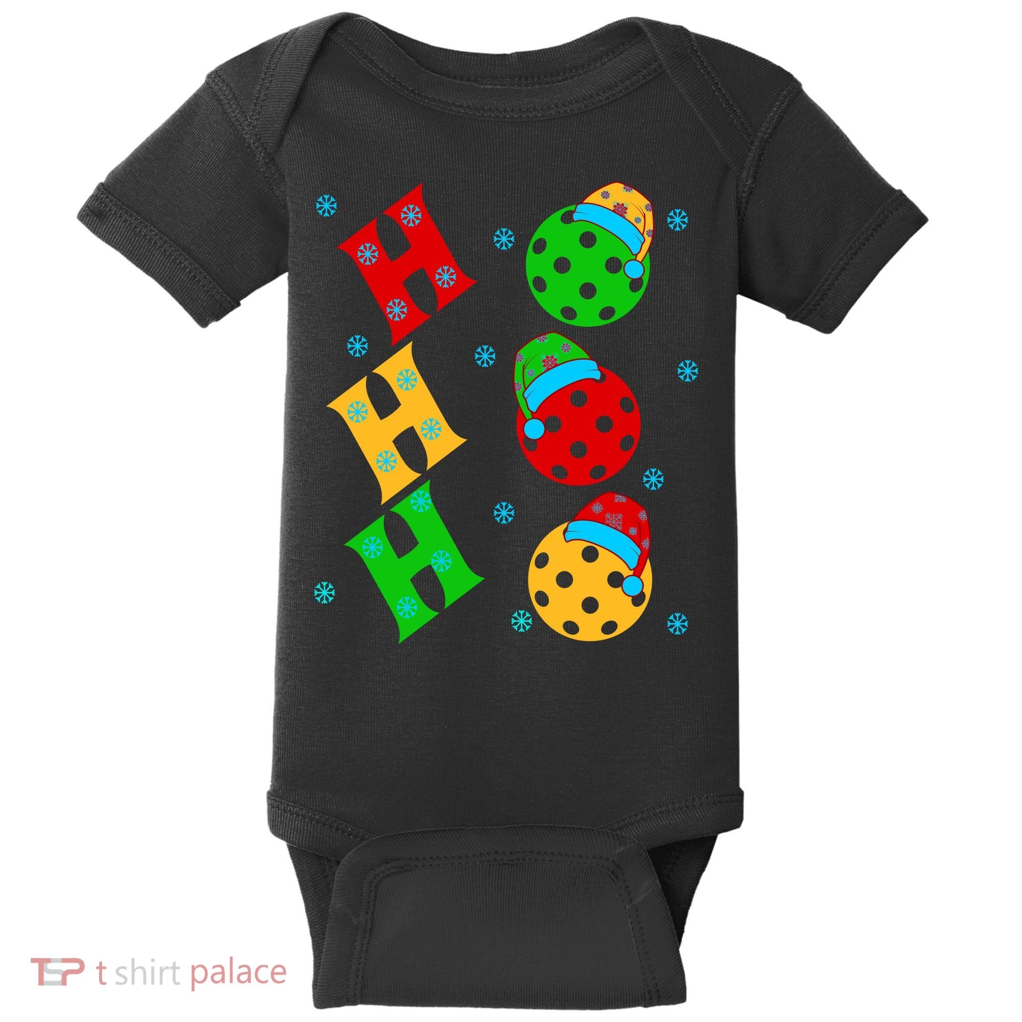Ho Ho Ho Pickleball Christmas Baby Bodysuit