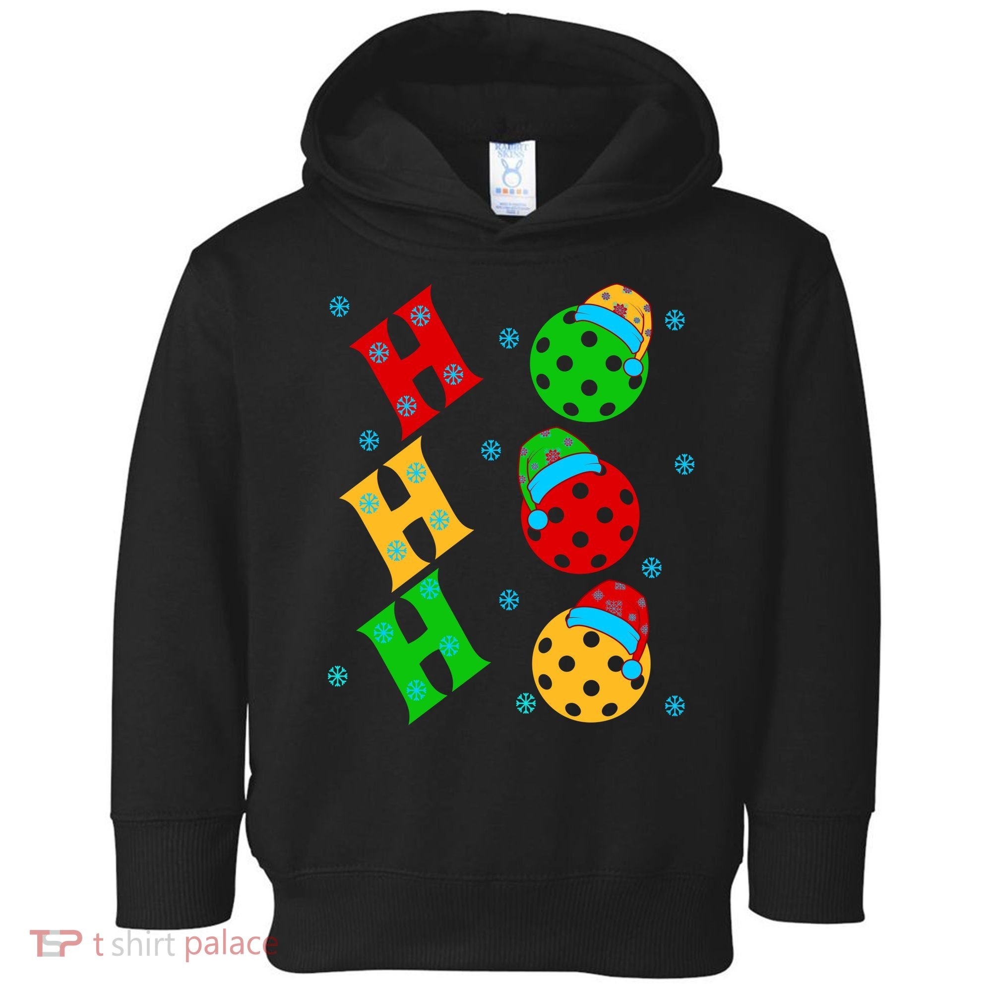 Ho Ho Ho Pickleball Christmas Toddler Hoodie