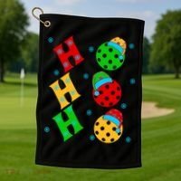 Ho Ho Ho Pickleball Christmas Golf Towel thumb 1