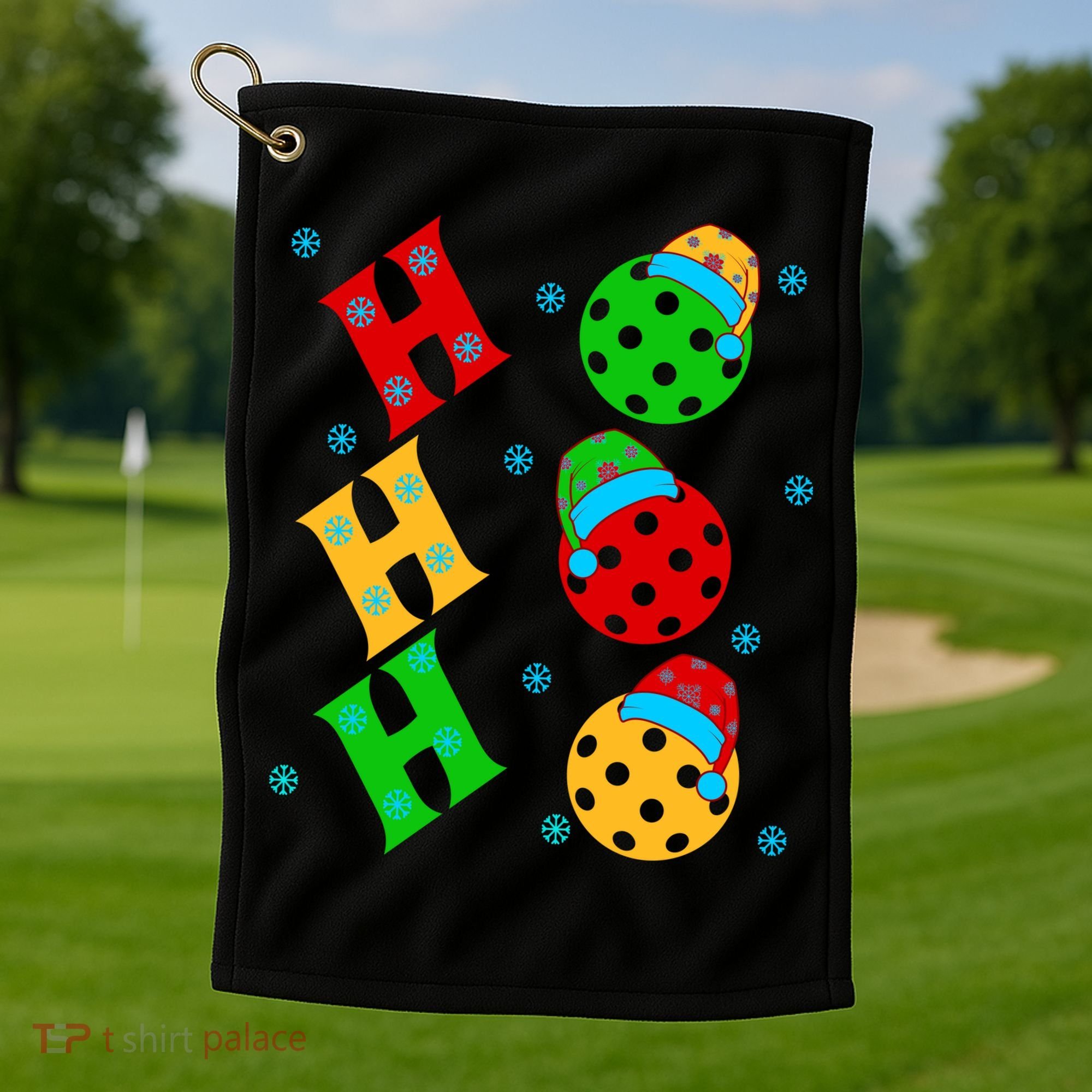 Ho Ho Ho Pickleball Christmas Golf Towel