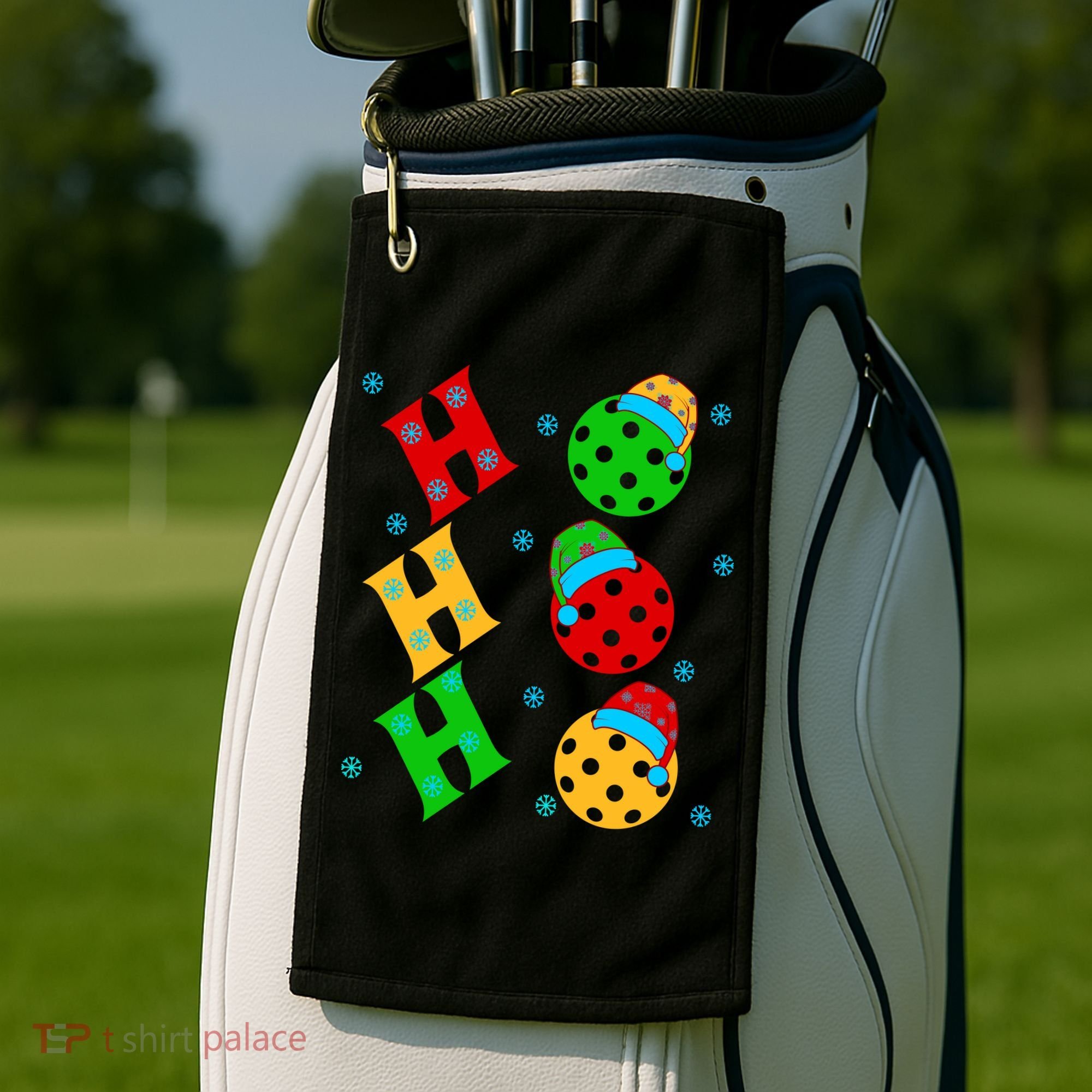 Ho Ho Ho Pickleball Christmas Golf Towel