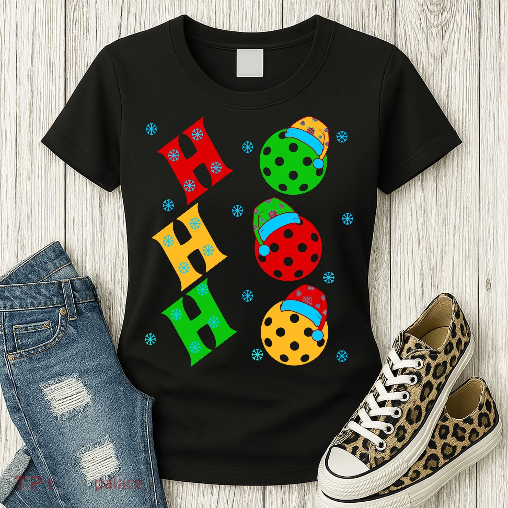Ho Ho Ho Pickleball Christmas Women's T-Shirt