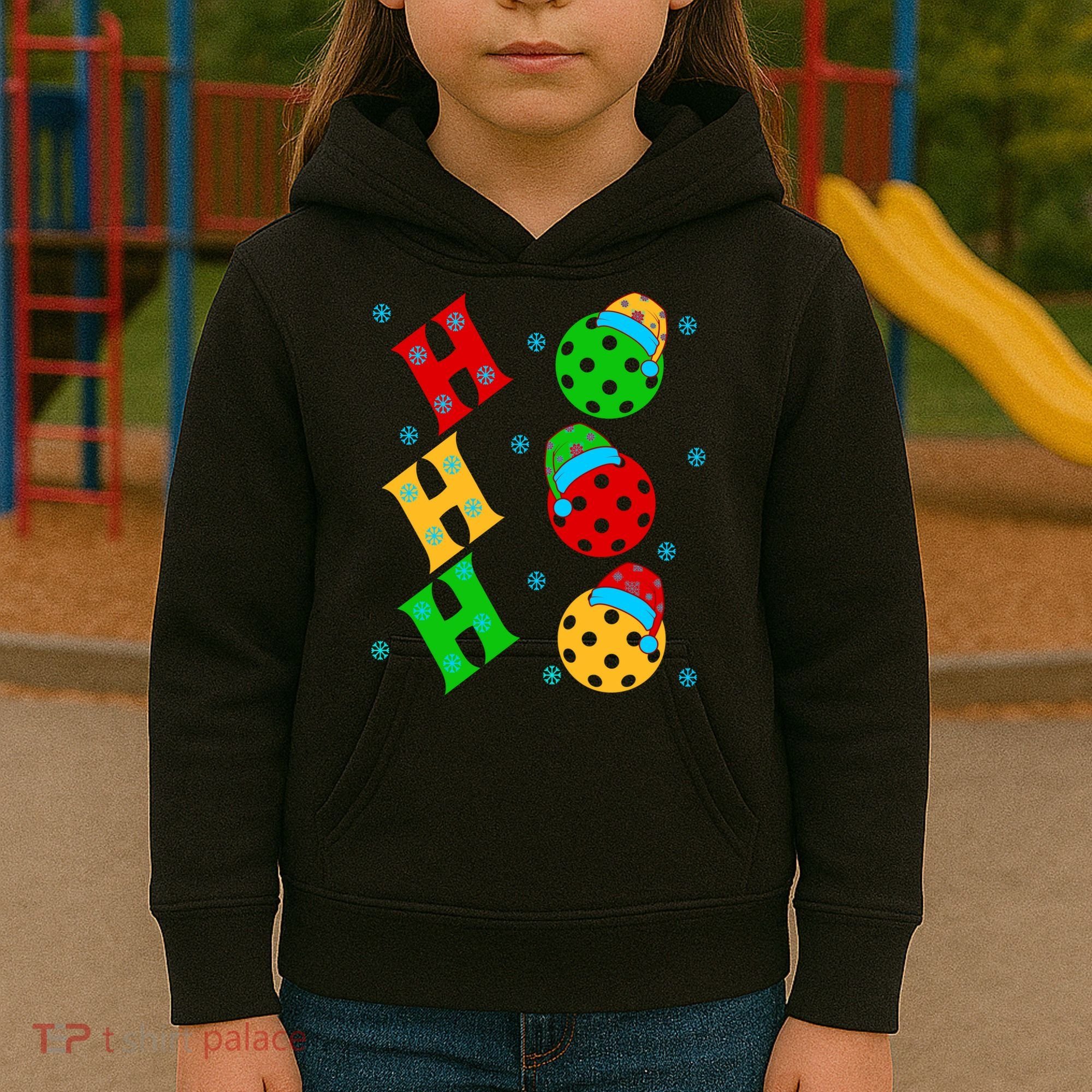 Ho Ho Ho Pickleball Christmas Kids Hoodie