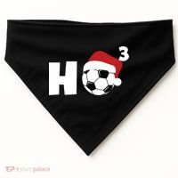 'Ho Ho Ho' Soccer Christmas USA-Made Doggie Bandana thumb 0