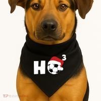 'Ho Ho Ho' Soccer Christmas USA-Made Doggie Bandana thumb 1
