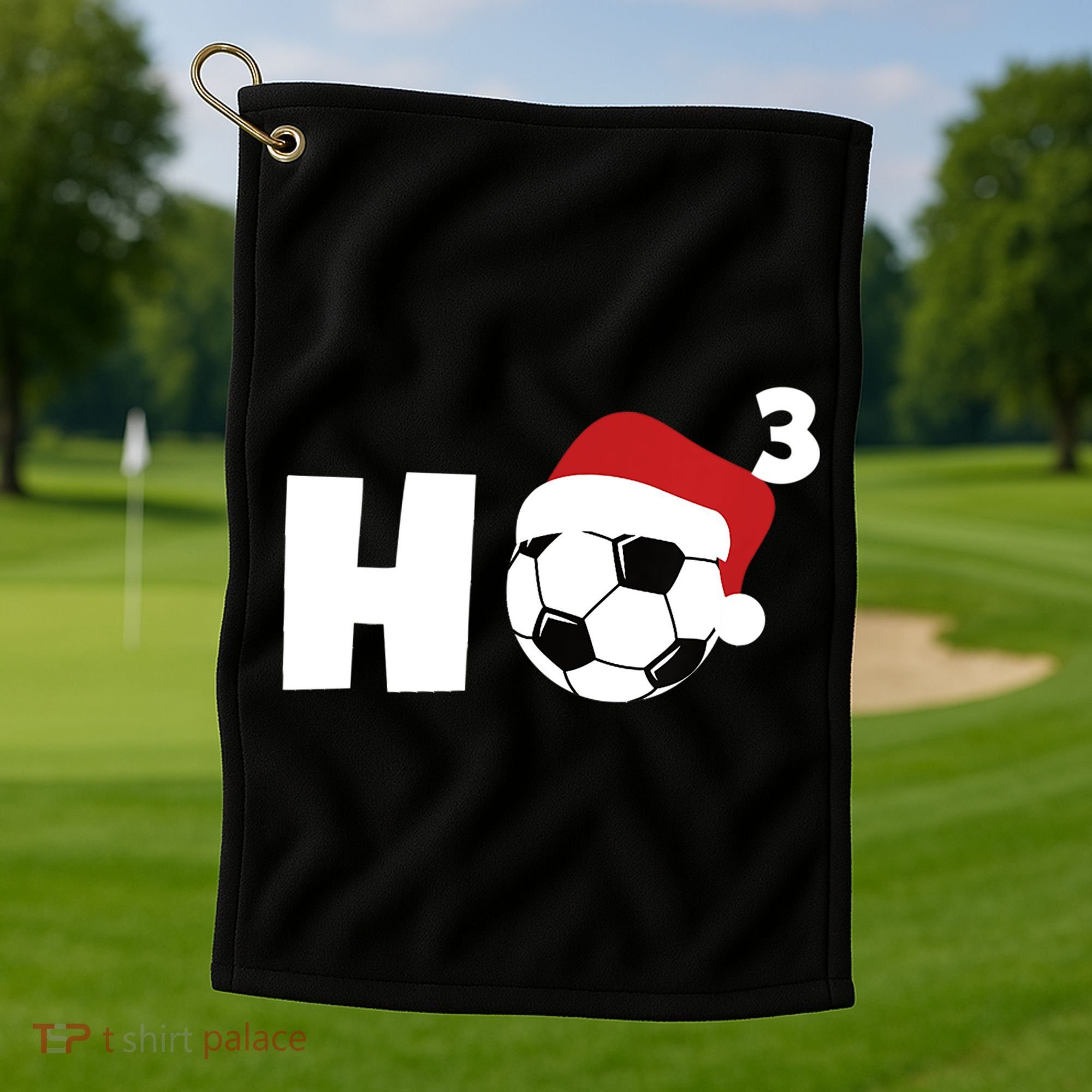 'Ho Ho Ho' Soccer Christmas Golf Towel