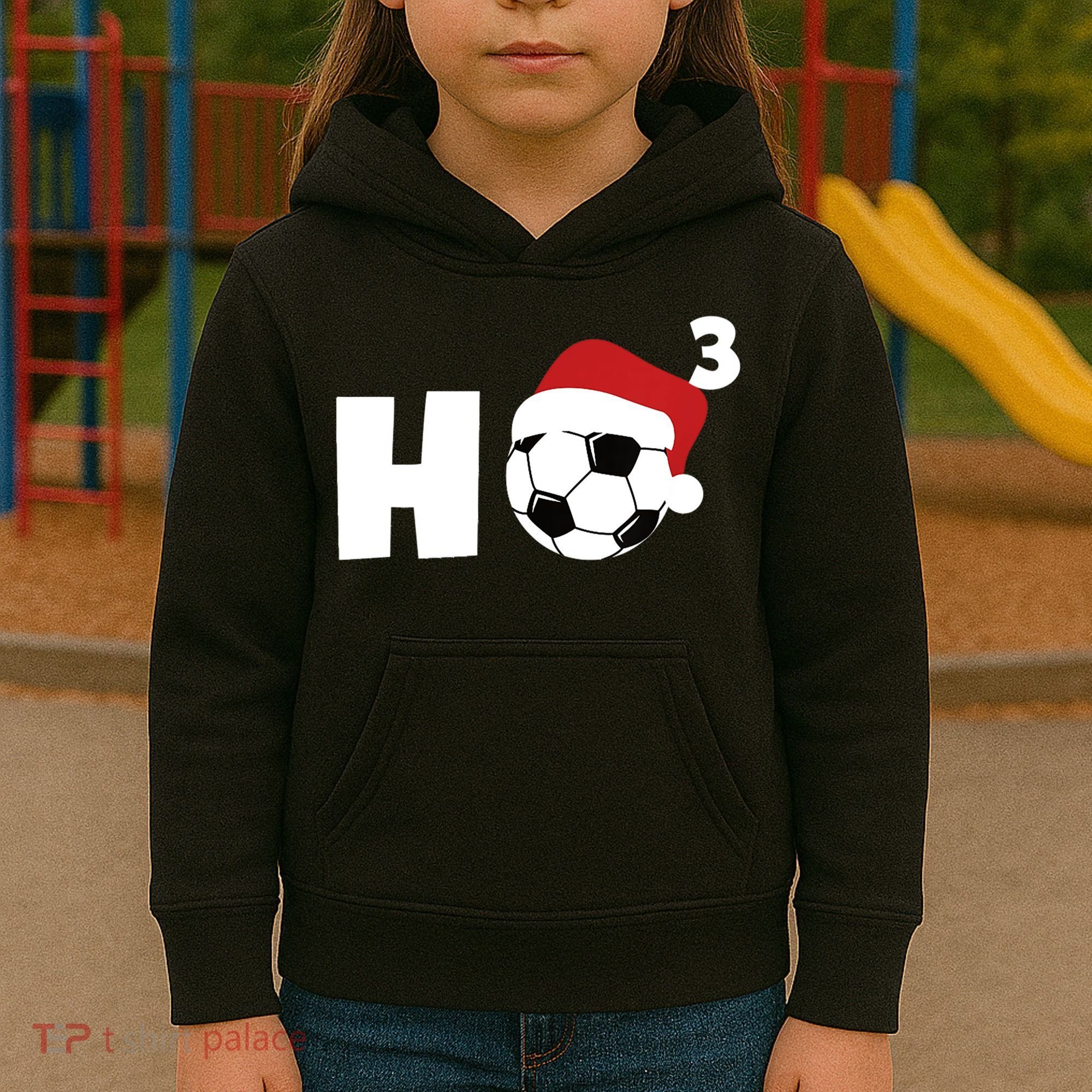 'Ho Ho Ho' Soccer Christmas Kids Hoodie
