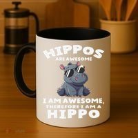 Hippo Hippopotamus Hippos Are Awesome Gifts Cute Coffee Mug thumb 4