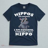Hippo Hippopotamus Hippos Are Awesome Gifts Cute T-Shirt thumb 5