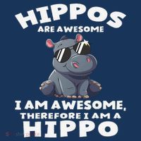 Hippo Hippopotamus Hippos Are Awesome Gifts Cute T-Shirt thumb 7