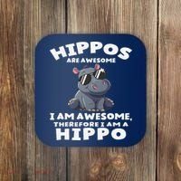Hippo Hippopotamus Hippos Are Awesome Gifts Cute Coaster thumb 0