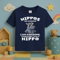 Hippo Hippopotamus Hippos Are Awesome Gifts Cute Toddler T-Shirt thumb 3