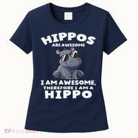 Hippo Hippopotamus Hippos Are Awesome Gifts Cute Women's T-Shirt thumb 0