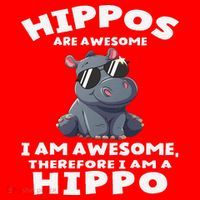 Hippo Hippopotamus Hippos Are Awesome Gifts Cute Santa Hat thumb 1