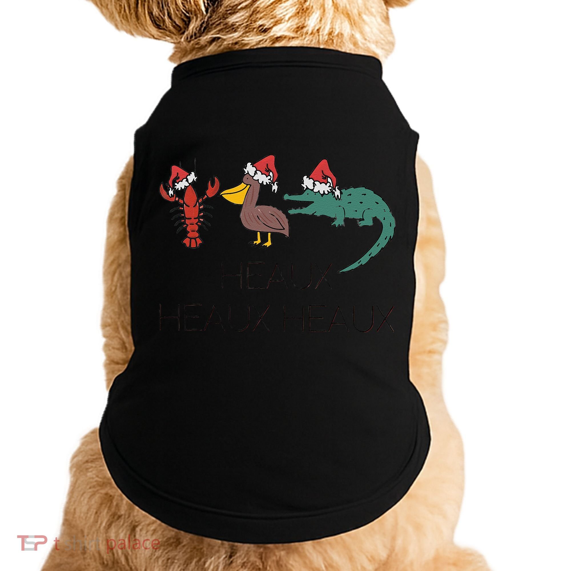Heaux Heaux Heaux Funny Louisiana Cajun Christmas Holiday Doggie Tank