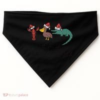 Heaux Heaux Heaux Funny Louisiana Cajun Christmas Holiday USA-Made Doggie Bandana thumb 0