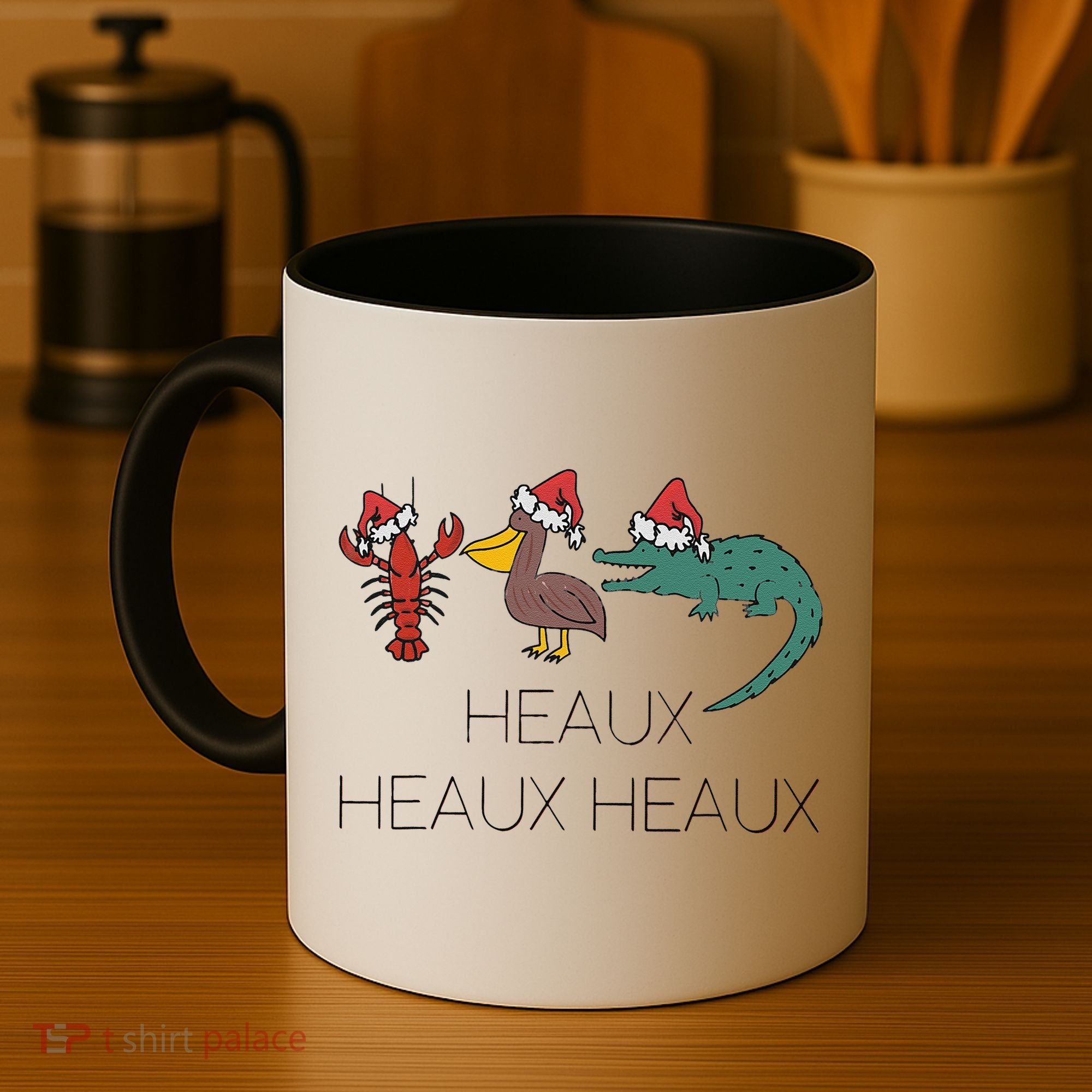 Heaux Heaux Heaux Funny Louisiana Cajun Christmas Holiday Coffee Mug