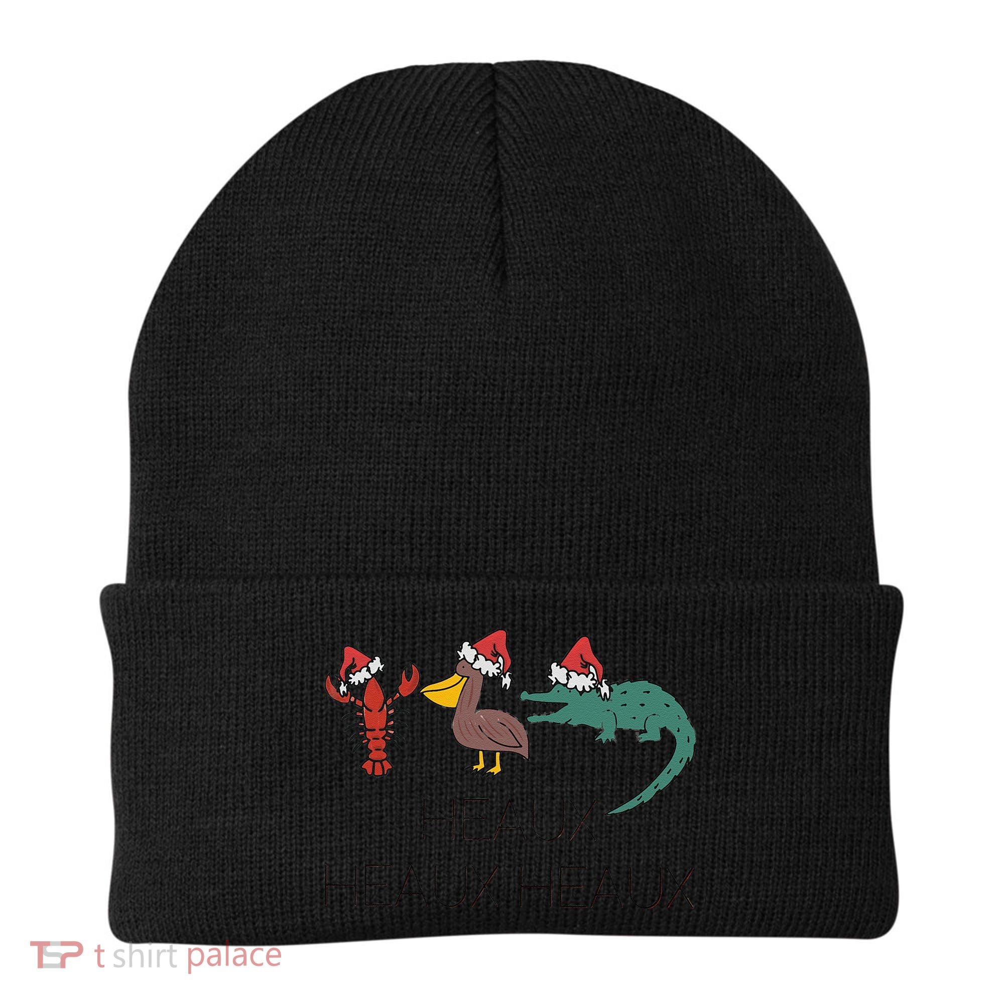 Heaux Heaux Heaux Funny Louisiana Cajun Christmas Holiday Beanie