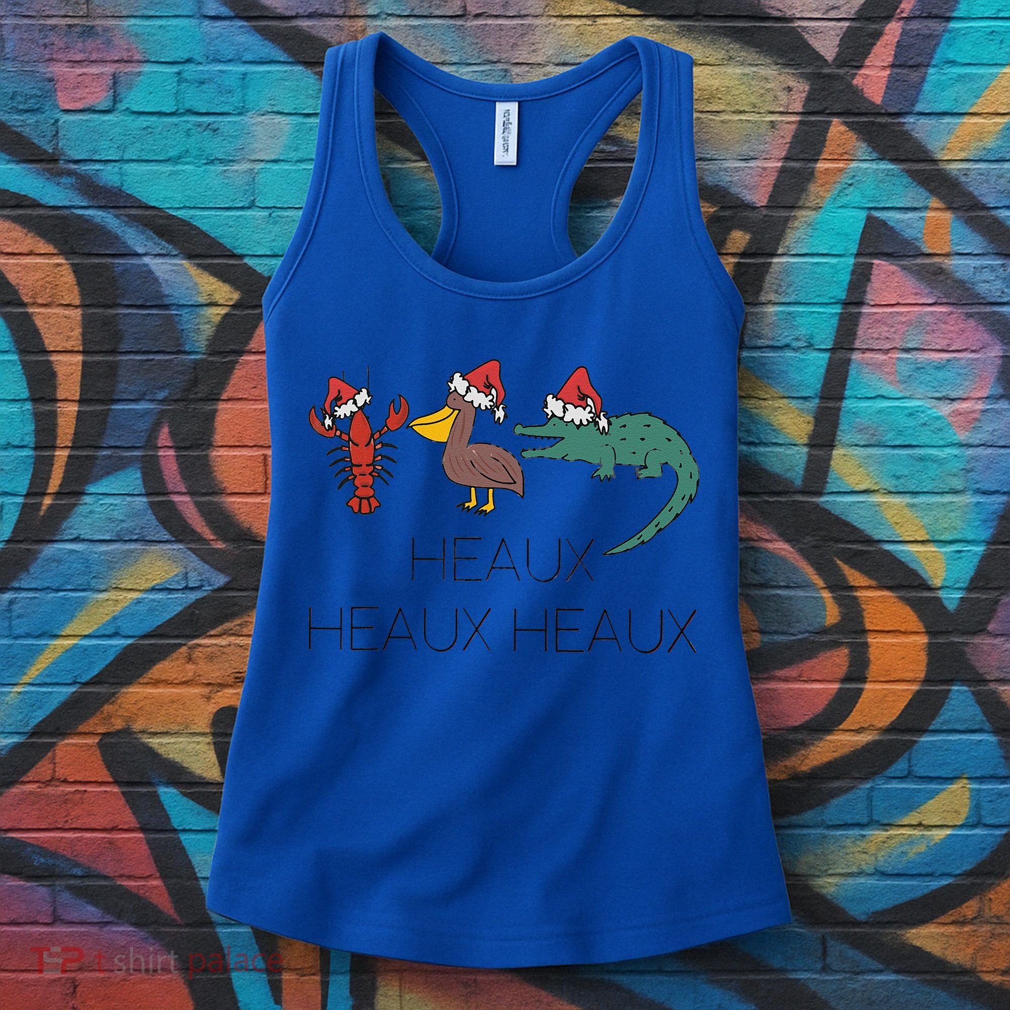 Heaux Heaux Heaux Funny Louisiana Cajun Christmas Holiday Women's Tank Top