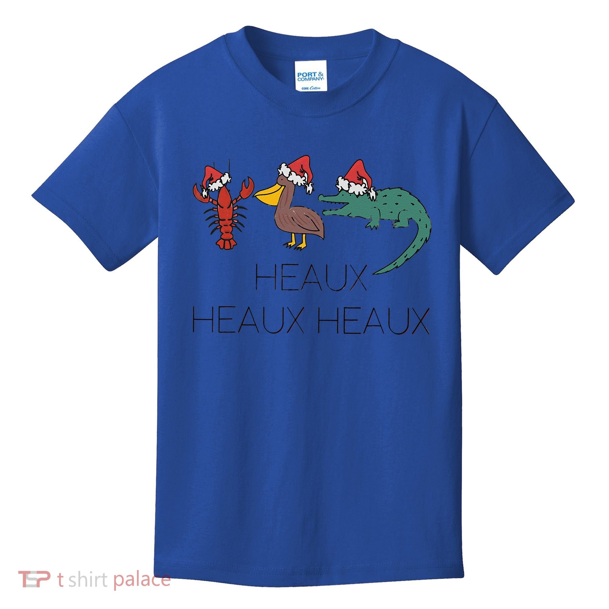 Heaux Heaux Heaux Funny Louisiana Cajun Christmas Holiday Kids T-Shirt