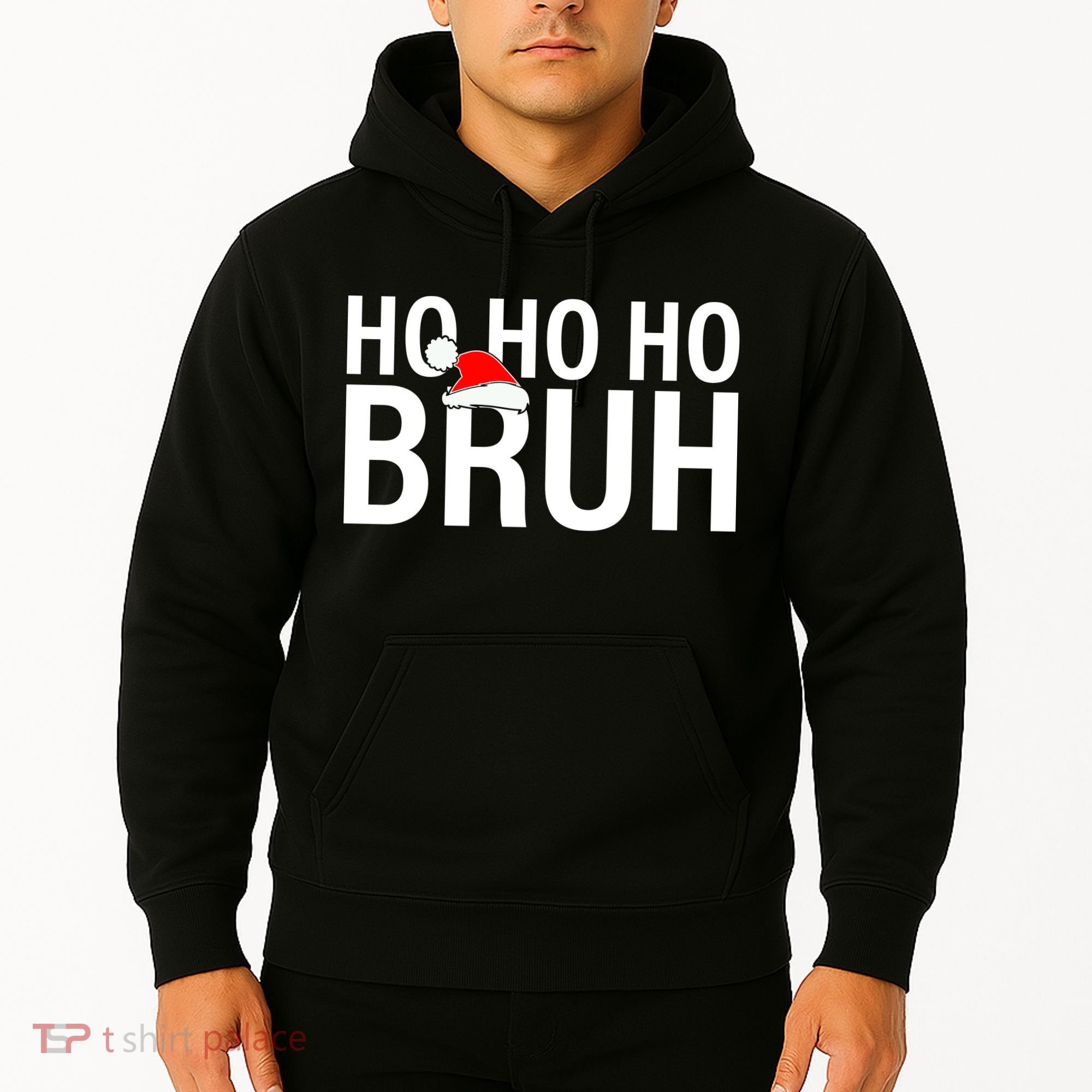 Ho Ho Ho Bruh Santa Hat Funny Christmas Hoodie
