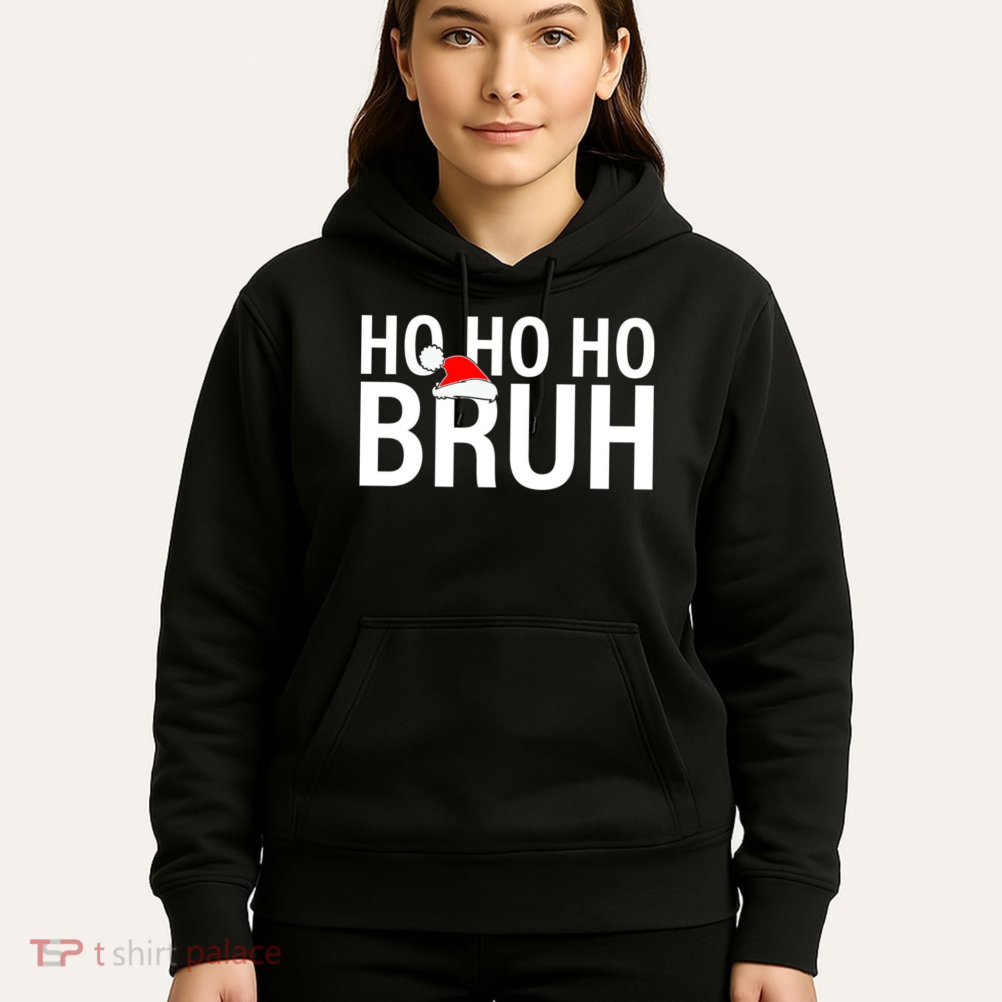 Ho Ho Ho Bruh Santa Hat Funny Christmas Hoodie
