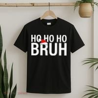 Ho Ho Ho Bruh Santa Hat Funny Christmas T-Shirt thumb 2